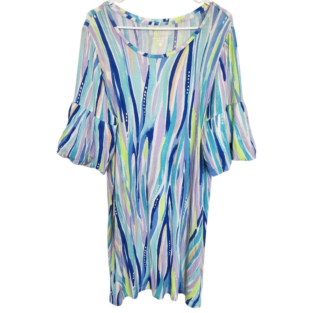 Lilly Pulitzer Blue, Green & Lavender Striped Mini Dress